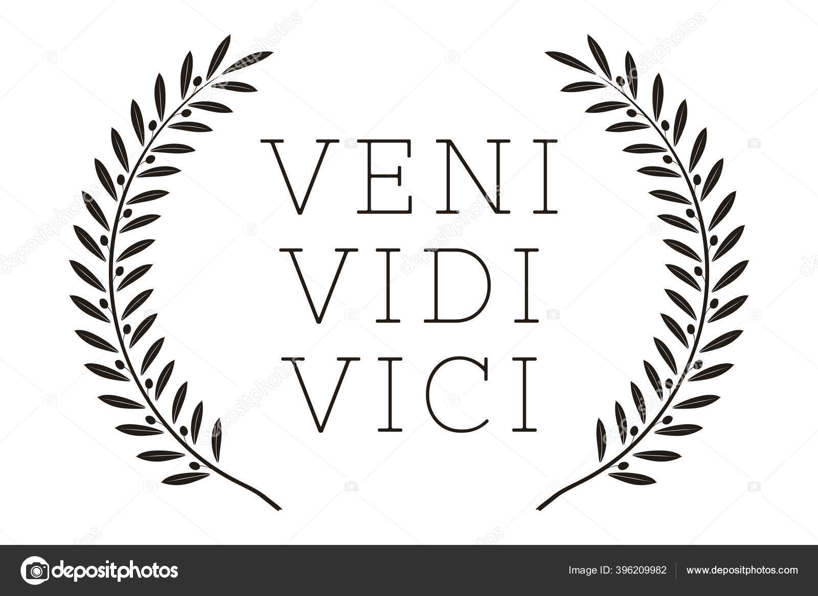 Veni Vidi Vici Poster Citação Latim Tradução Vim Conquistei Citação imagem  vetorial de Simeon.VD© 396209982